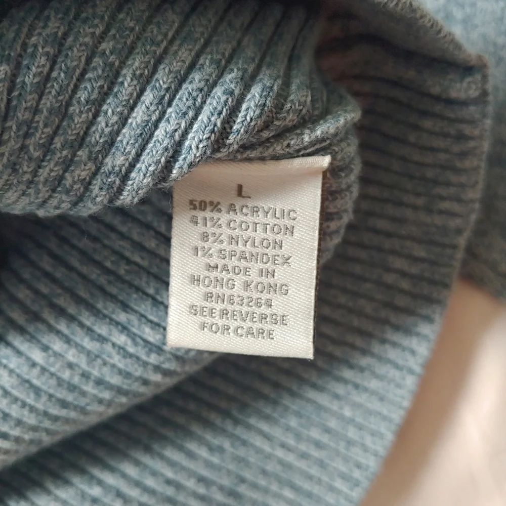 Vintage Blue Turtleneck Sweater Womens Large